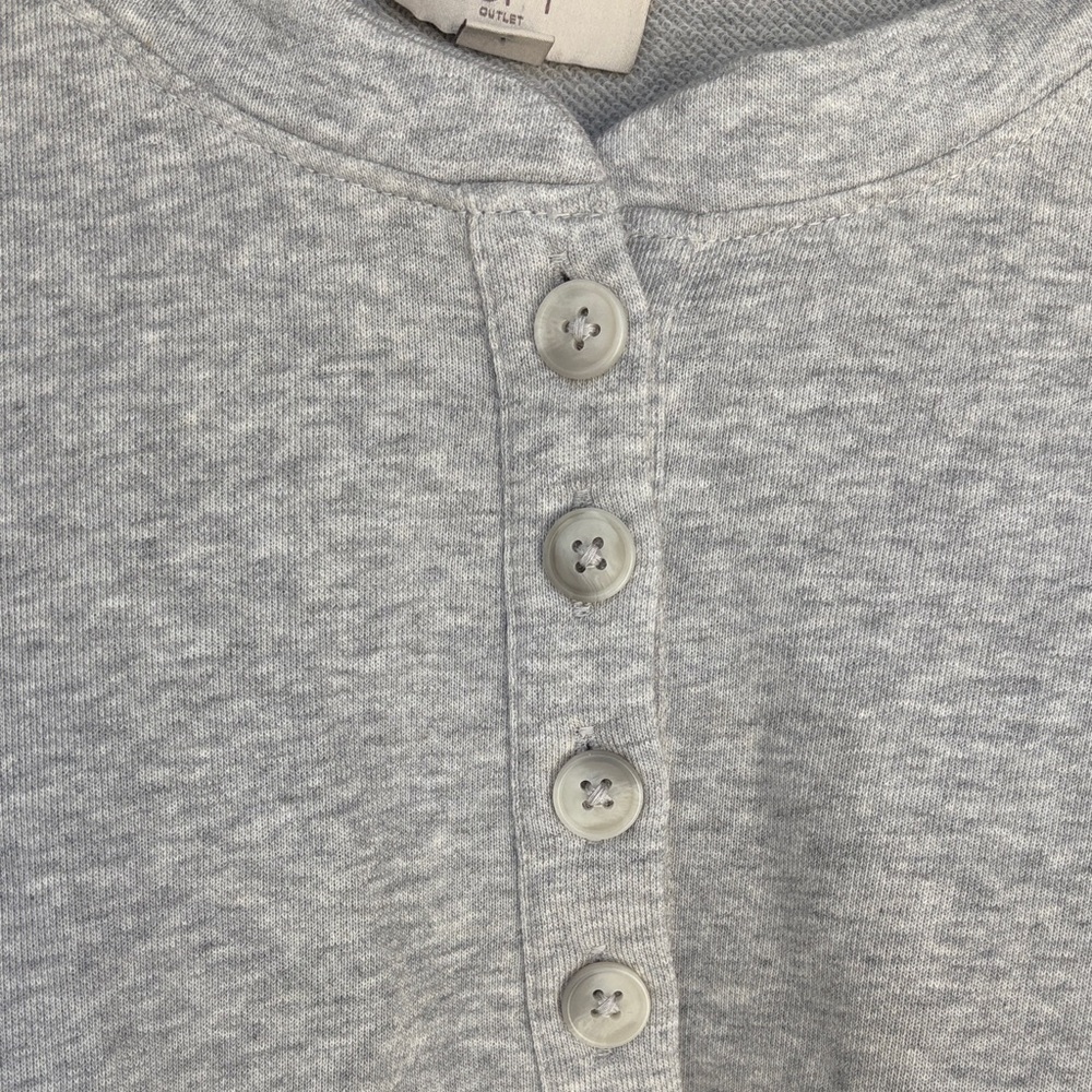 Loft Heather Gray Buttoned Top - image 3